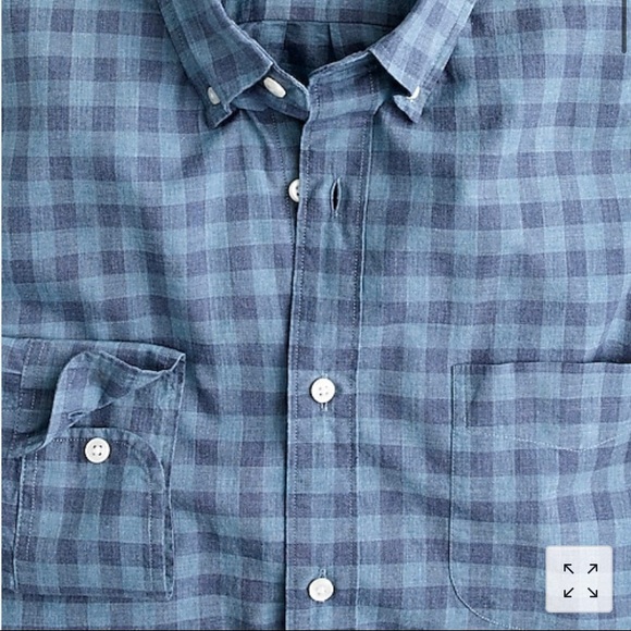 J.Crew Mens Small Blue Gingham Slim Untucked Shirt - Picture 3 of 11